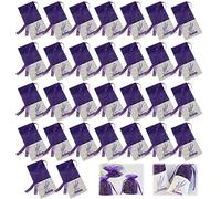 Sachet Vide pour Lavande Sachet 30pcs Sacs de Motif Sac Cordon Sachets Fleurs Séchées Décoration Gaze Durable Violette avec Fleurs Brodées pour Stockage des Graines et des Petits Cadeaux