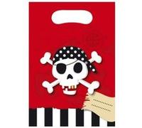 Sachets Anniversaire Carte Trésor Pirate x6 Blanc G