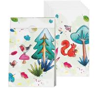 Sachets Anniversaire - Ptit Clown - Animaux De La Forêt - Lot De 8 - 13 X 17 Cm - Blanc