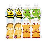 Sachets d'aliments pour bébés réutilisables serrer le rangement des aliments pour bébé sac rechargeable sac 8pcs couleur aléatoire
