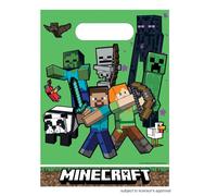 Sachets de fetes pour anniversaire Minecraft vert (lot de 6) - Référence : PNN98168