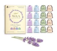 Sachets de Lavande en Satin (16 Sachets) Lavande Française de Provence | Dernière Récolte | 4 Couleurs Élégantes | Anti-Mites Naturel pour Armoire & Tiroirs | Coffret Cadeau