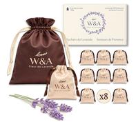 Sachets de Lavande Parfumés en Satin (8 Sachets) pour Armoire | Anti-Mites Naturel | | Derniere Récolte | Coffret Cadeau | Lavande Francaise (Champagne&Chocolat)