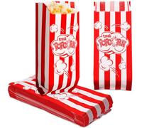 Sachets de Popcorn en Papier 100 Pièces à Motif Rayé et Lettres
