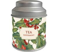 Sachets de thé dans une boîte en métal Fleurs de Noël rouges