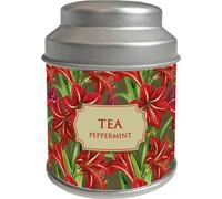 Sachets de thé dans une boîte en métal Fleurs de Noël rouges