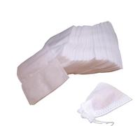 Sachets de thé vides - Avec cordon - Grand sachet de thé en vrac - En maille fine - En coton - Multiusage - Jetable - Biodégradable - Portable