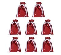 Sachets de vitesses de vacances - Ensemble de sacs-cadeaux de Noël, collection réutilisable de 8 pièces à cordon | Emballage saisonnier avec des impressions joyeuses, décoration de fête pour