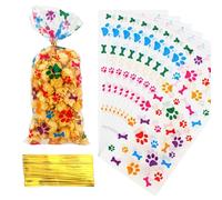Sachets En Cellophane Avec Impression De La Patte De L'animal, 100 Pièces Sachet Transparent Pour Bonbons Et Biscuits, Cookie Bags