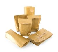 Sachets kraft dorés, 25 pièces: sachet papier petit format, pochette cadeau alimentaire, sac décoratif pour friandises, bijoux, bonbons, mini emballage fête, 9 x 15 x 3,5 cm