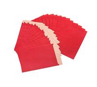 Sachets kraft plats rouges avec rabat, 50 pièces: pochette cadeau papier petit format pour emballage, mini sac alimentaire à remplir, enveloppe fête, 9,5 x 14 cm