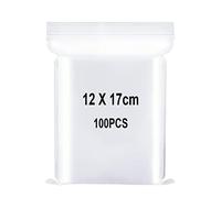 Sachets Plastique Transparents Refermables, Sac Scellé, Sac de Rangement, Sac de à Fermeture, S'appliquent aux Cuisine, Fournitures de Bureau, Rangement de Papeterie etc. 12x17cm 100pièce