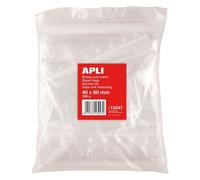 APLI Sachets en plastique 13247, fermeture automatique 40 x 60 mm, Lot de 100