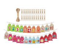 Sachets vides pour calendrier de l'Avent | Décorations de Noël 24 jours réutilisables | Pochette de remplissage de bonbons avec chiffres, pour adultes, famille, amis, bonbons, chocolat, collations