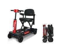 SachsenRAD BestAGE Scooter Electrique Pliable 4 Roues pour Seniors - Scooter PMR Leger en Aluminium - Pliage Automatique par Telecommande - Batterie Lithium 20km - Charge Max 120kg