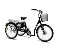 SachsenRAD Vélo Cargo électrique T3A Trio avec système d'alarme, vélo électrique 250 W avec écran LCD et éclairage LED homologué StVZO pour Le Transport des Enfants, Cellule LG Durable, Noir
