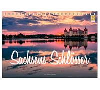 Sachsens Schlösser (Tischkalender 2026 DIN A5 quer), CALVENDO Monatskalender: Schlösser und Burgen in Sachsen