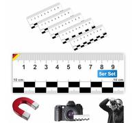 Sachverständigen-Zubehör® magnétiqueTémoin de fissure [Set de 5] Jauge saugnac [Aimant 10 cm] Fissuromètre pour jauges fissure mur | Outil d'inspection précis la jauge fissures | Regle fissure A