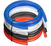 SacJkt Tuyau dEssence Universel, Tuyau De Carburant Résistant Aux Hautes Températures, 4 Pièces Durite dEssence En Caoutchouc De Qualité Supérieure Pour Moto (1M, Noir/Rouge/Bleu/Transparent)