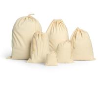 Sack Sacs en toile de coton avec cordon de serrage - Réutilisables, respectueux de l'environnement - Sacs de rangement et de linge pour vêtements, voyages, jouets et cadeaux (10, 30 x 45 cm)