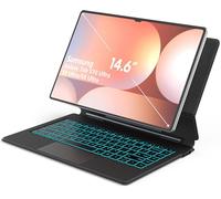Sackei Étui avec clavier pour Samsung Galaxy Tab S10 Ultra S9 Ultra S8 Ultra 14,6" Magic-Style flottant Support magnétique en porte-à-faux Mode Dex 3 niveaux 7 couleurs rétroéclairé, pavé tactile