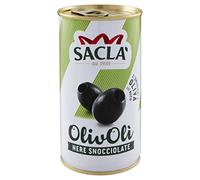 Saclà, OlivOlì, Olives noires dénoyautées, idéales pour salades et pour enrichir vos assiettes, canette, 330 g (150 g égoutté), lot de 12 pièces