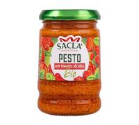 SACLA - Sauce Pesto Bio aux Tomates Séchées, Saveur Intense et Onctueuse (Pot 190g) - Le Lot De 3