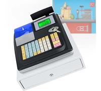 SACLMD Caisse enregistreuse avec écran,Tiroir-Caisse et Impression Thermique de Reçus,pour Restaurant et Centre Commercial,Black