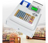 SACLMD Caisse enregistreuse electronique avec Clavier Plat,Caisse Enregistreuse Multifonction,pour Restaurant/Magasin d'affaires,White