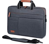 Sacoche À Bandoulière Ordinateur Portable 17.3 Pouces Imperméable Mallette Pc Tablette Ordinateur Cartable Pour Hommes Femmes Collège Cours Travail Affaires Voyage Gris Foncé Gris