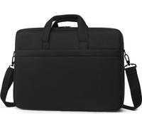 Sacoche à bandoulière pour ordinateur portable, compatible avec les ordinateurs portables de 15 pouces de grande capacité, sac de transport avec sangle et poignée, serviette d'affaires,Noir