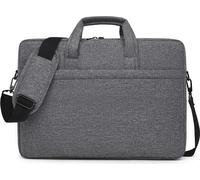 Sacoche à bandoulière pour ordinateur portable, compatible avec les ordinateurs portables de 15 pouces de grande capacité, sac de transport avec sangle et poignée, serviette d'affaires,Gris foncé