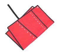 Sacoche à Outils en Tissu Rouge, Enroulable, 25 Pièces, Sangles | Rangement Suspendu, Rabat Repliable, pour Clés Plates et Mixtes, Atelier ou Panneau Perforé