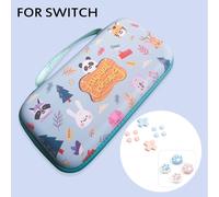 Sacoche Animal Crossing + 14 Pièces Capuchon Manette Silicone Pour Nintendo Switch, Pochette Portable