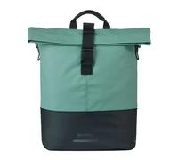 Basil – Sacoche de vélo Cove MIK Hooks – 16 L – Étanche et réfléchissante – Vert argenté/Noir