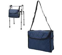 Sacoche arrière pour fauteuil roulant, multifonctionnelle, grande capacité, avec compartiment, poches pour poignées de fauteuil roulant, organiseurs de rangement pour marcheurs, déambulateurs (bleu