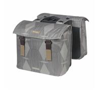 Sacoche Arriere Velo Double Basil Elegance 49l Taupe Fixation Scratchs Sur Porte Bagage (49x48x10,5 Cm) Compatible Mik Gris