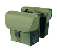 SACOCHE ARRIERE VELO DOUBLE BASIL GO VERT FONCE 32L FIXATION HOOKS ON POUR