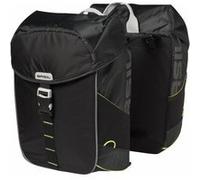 Sacoche arriere velo double basil miles waterproof 32l noir liseret jaune fluo (paire) (44x14x30cm) - compatible systeme mik G