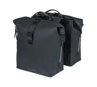 SACOCHE ARRIERE VELO DOUBLE BASIL SOHO 41L NOIR FIXATION VELCROS SUR PORTE
