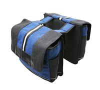 SACOCHE ARRIERE VELO DOUBLE NEWTON VIB AVEC PROTEGE PLUIE 20L NOIR-BLEU JEANS
