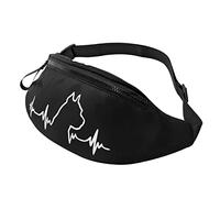 Sacoche Banane Battements De Cœur Des Chiens Unisexe Sac Poitrine Avec Prise Casque Waist Pack Pour Balade Running Homme 14X35Cm