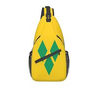 Sacoche Bandoulière Drapeau De Saint-Vincent-Grenadines Sac À Dos Petit Polyester Sacoche Bandouliere Ultraléger Sacoche Pour Cyclisme, Randonnée, La Randonnée