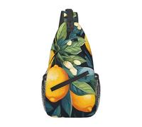 Sacoche Bandouliere Feuilles Le-Mon aquarelle Fleur tropicale Antivol Sacs Poitrine Multifonction Sac à Poitrine pour Femme Cyclisme Randonnée