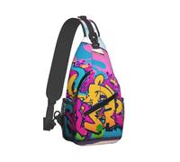 Sacoche Bandouliere Impression Murale Doodle, Antivol Sacoche Homme Bandouliere Mode Sac À Dos Militaire pour Voyage Homme Cyclisme