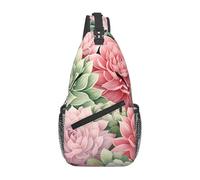 Sacoche Bandouliere Joli Motif de Lotus Mode Sling Bag Polyester Sac à Dos De Voyage pour école Homme Femme