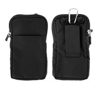 Sacoche Bandoulière Multipoches Noir - Mousqueton / Passe Ceinture Intégrés