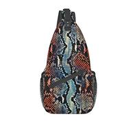 Sacoche Bandouliere Python Serpent Animal Sling Sac À Bandoulière Résistant À L'Eau Sac À Dos Bandoulière Ultraléger Sacoche Bandoulière Pour Ados, Voyage, Cyclisme