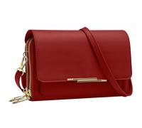 Sacoche Bandoulière Smartphone Simili cuir Multi-compartiments Rouge