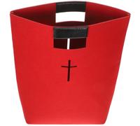 Sacoche Bible en Feutre à Grosse Capacité Poignée PU | Motif Croix Ajouré, Fermeture à Boucle, Usage Maison et Étude D'église, Paquet Polyvalent